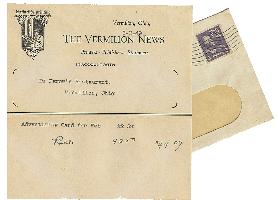 Duperow advetising bill c.1949