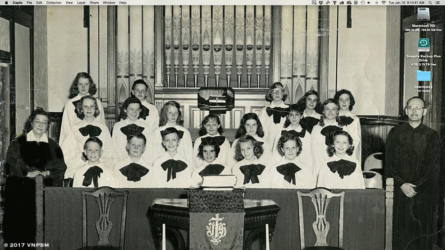 January 14,  2017 - Print Shop scene and Junior Choir=