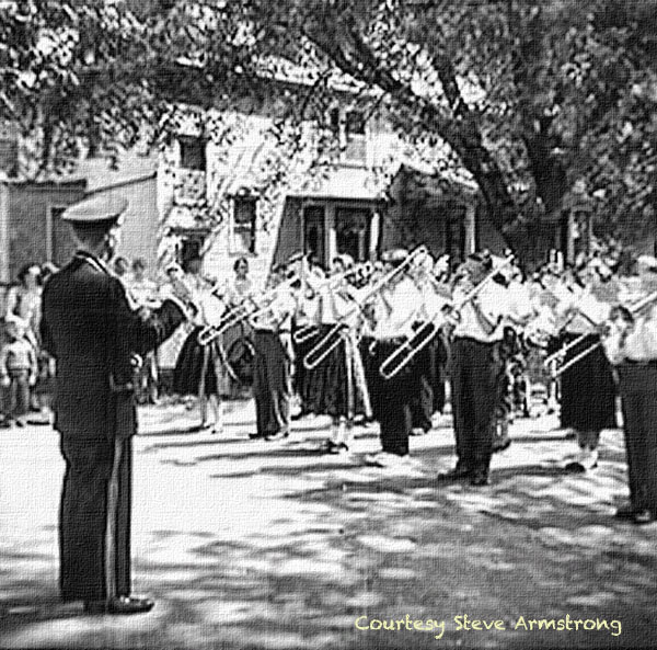 VHS Band outside Miller's home on South street.