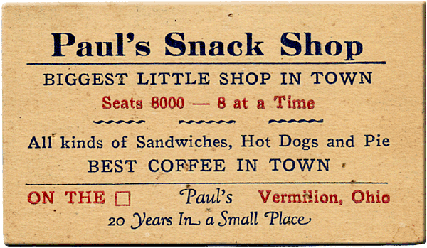 Paul's Snack Shop Card width=